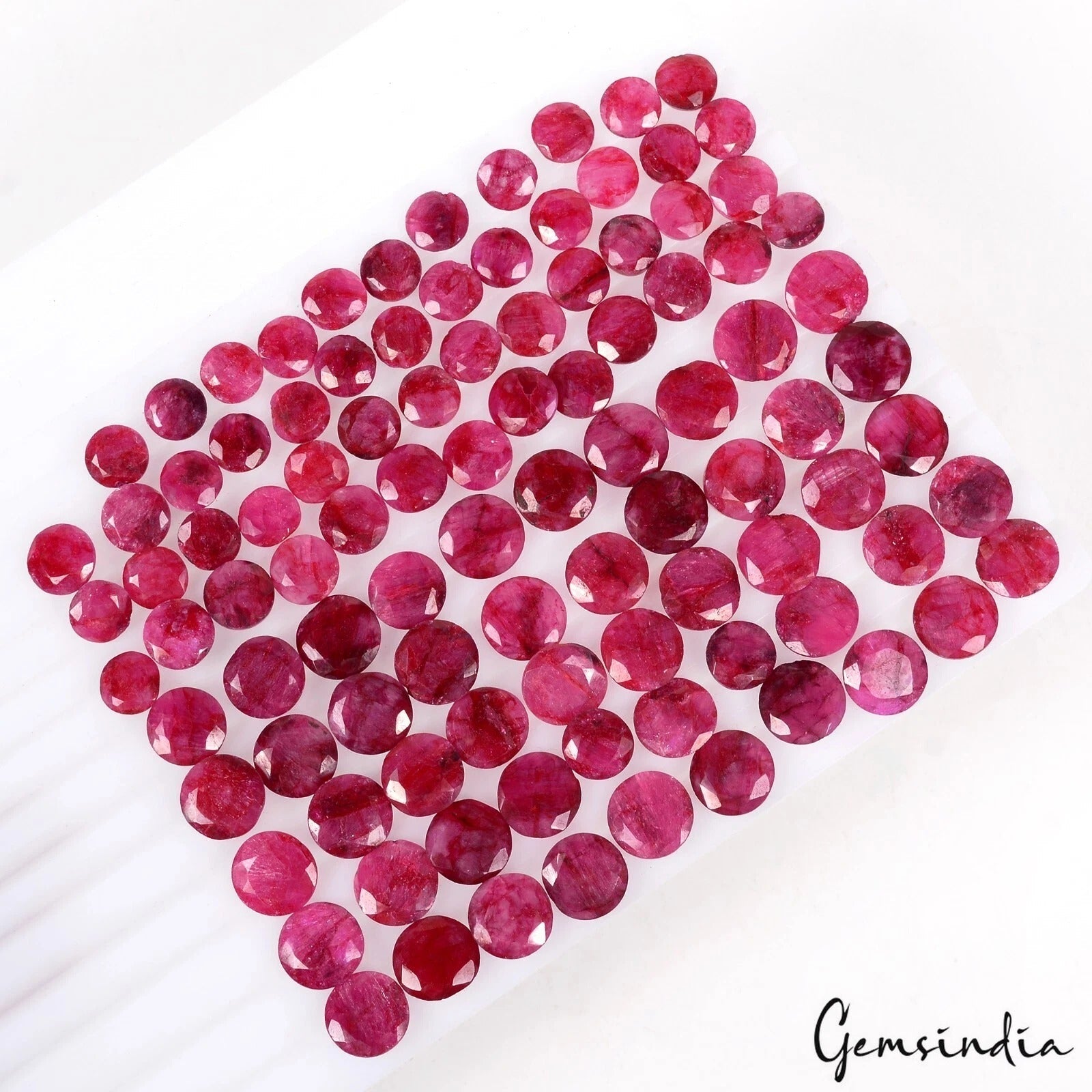 380 Ct /100 Pc Natural Pink Red Beryl (Bixbite) Round Cut 8-11mm Loose Gemstones