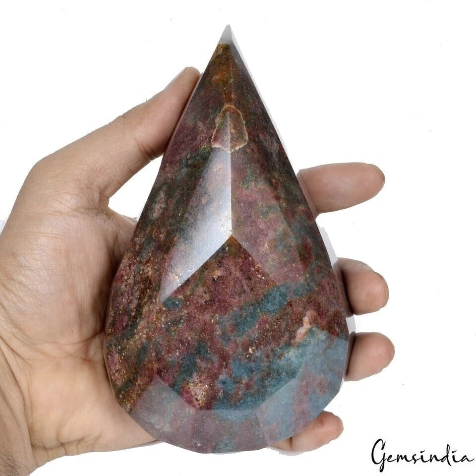 1.4 kilo Natural Untreated Bi Color Ruby Kyanite Pear Cut Museum Size Gemstone