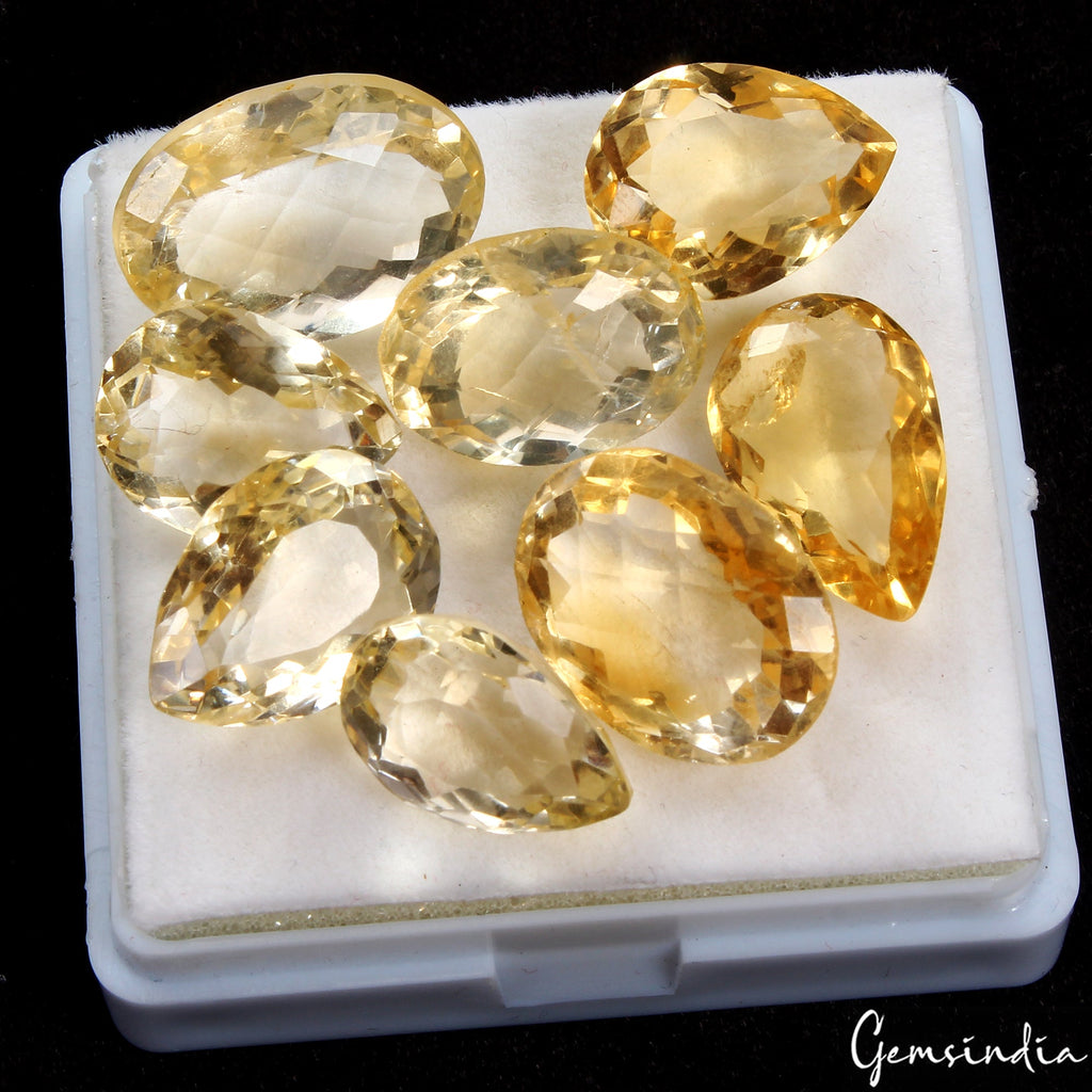 90.50 Ct Natural Citrine Mix Shape/Cut Loose Unheated 15-19mm Gemstones, Brazil