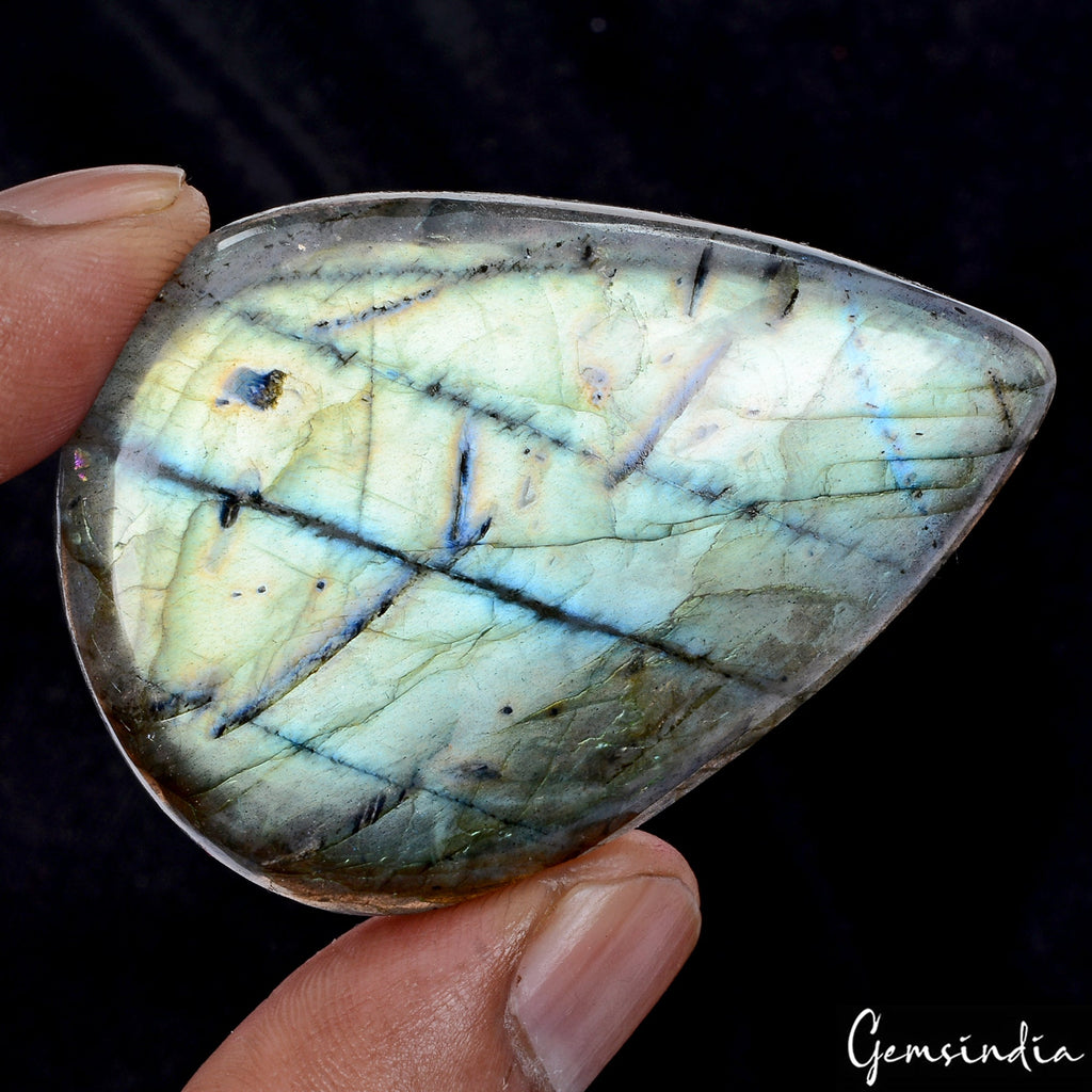 Certified 150 Ct Natural Untreated Blue Shine Labradorite Pear Gem For Pendant