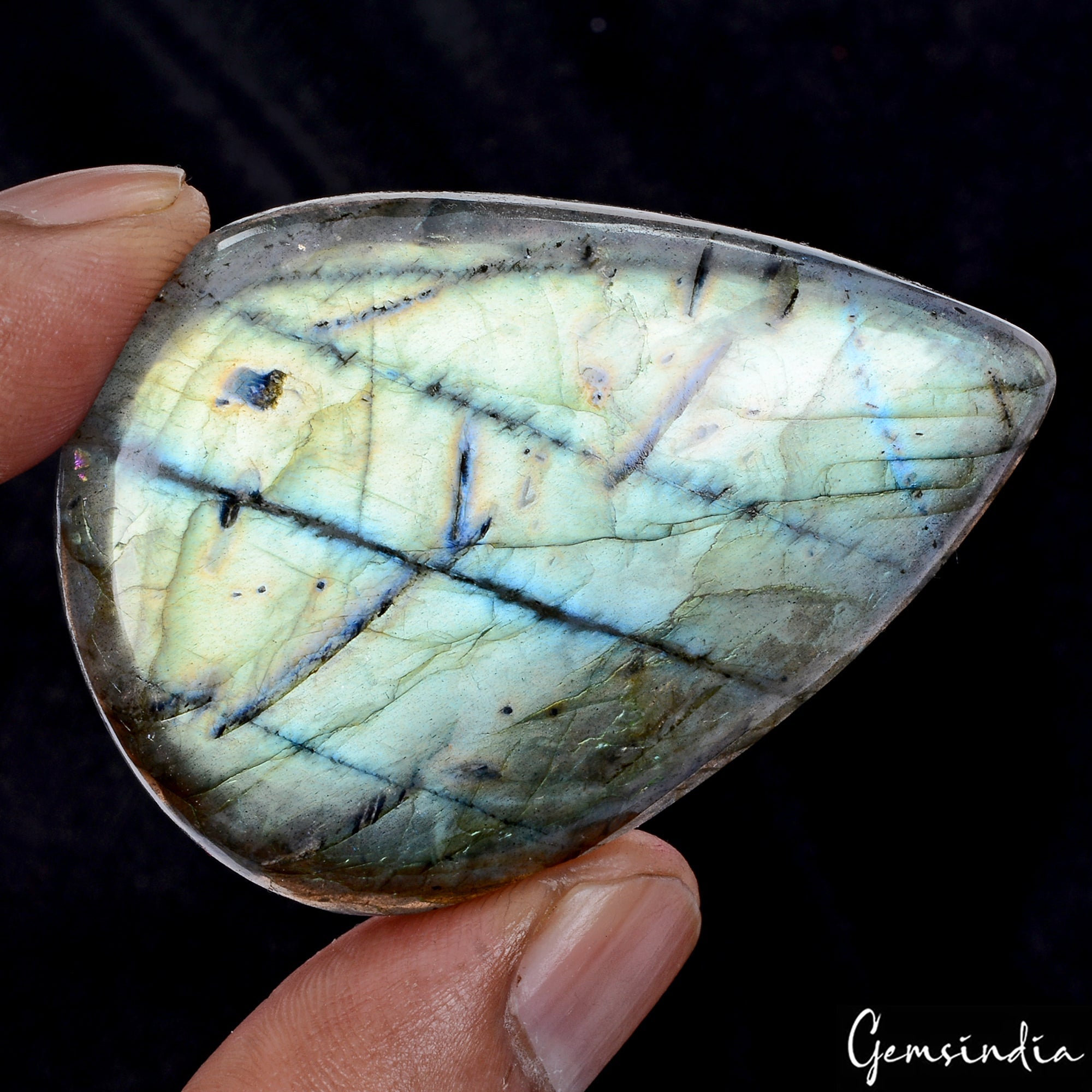 Certified 150 Ct Natural Untreated Blue Shine Labradorite Pear Gem For Pendant