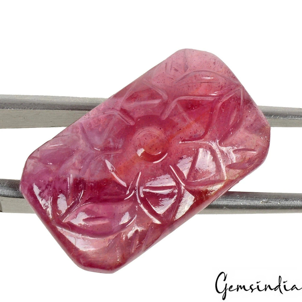 IGL&I Certified 22.90Ct Natural Red Ruby Cushion Carved Precious Gem For Jewelry