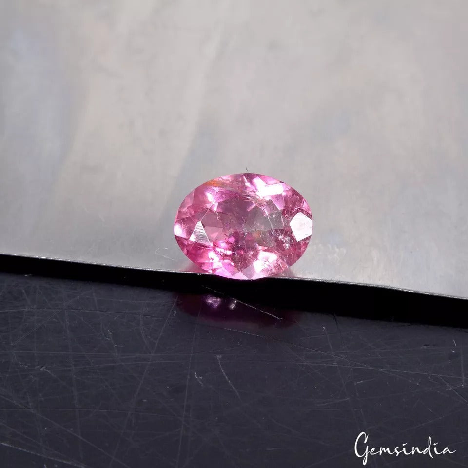Certified 1.00 Cts Natural Untreated Pink Rubellite Tourmaline Oval Cut Rare Gem