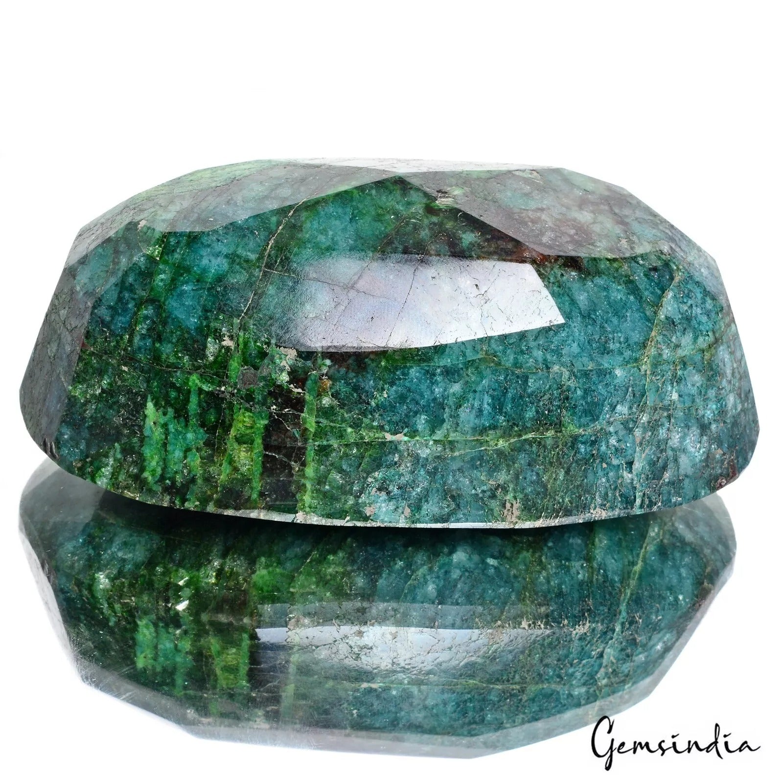 Emerald Loose Gemstone, Color Enhanced, Green — 4.5x2.5x2 Inch, 2700 Ct (0.54 Kg), Brazil