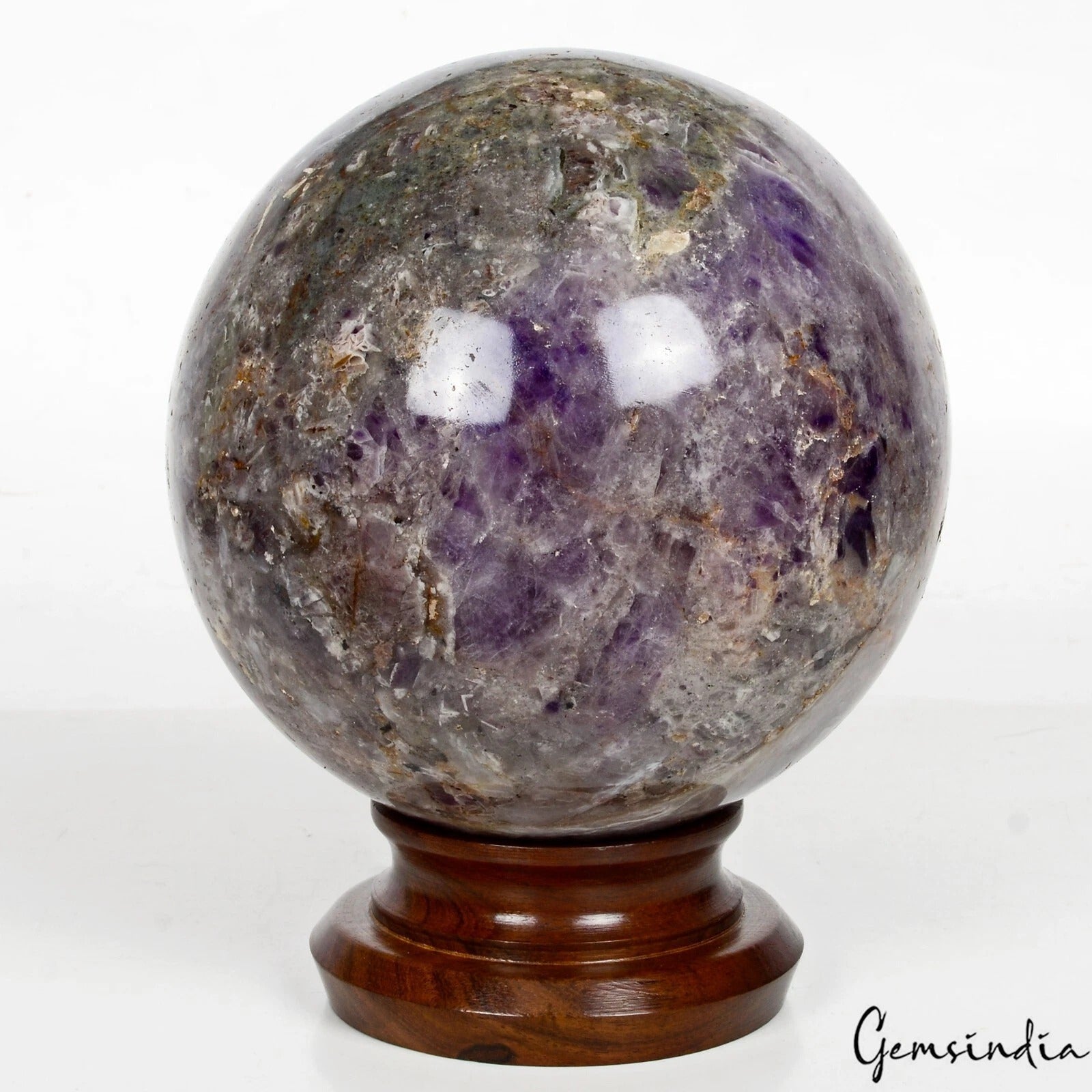 2.3 Kg Natural Untreated Purple Amethyst Crystal Healing Mineral Huge Gem Sphere