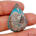 41.30 Cts Natural Untreated Blue Turquoise(Firoza)Pear Cab Rare Gem For Pendant