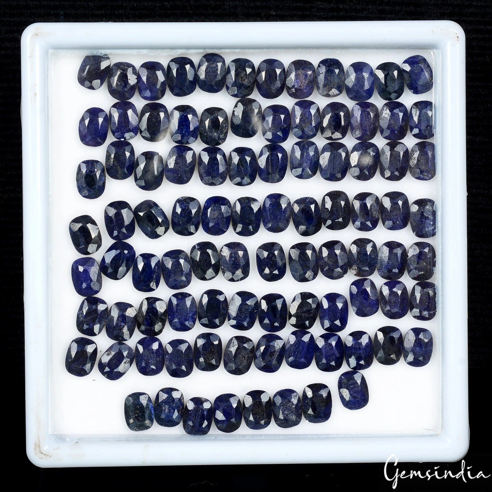 Blue Sapphire Lot, Loose Gemstone, Color Enhanced — 92 Pieces, 8mm, 161.50 Ct, Madagascar