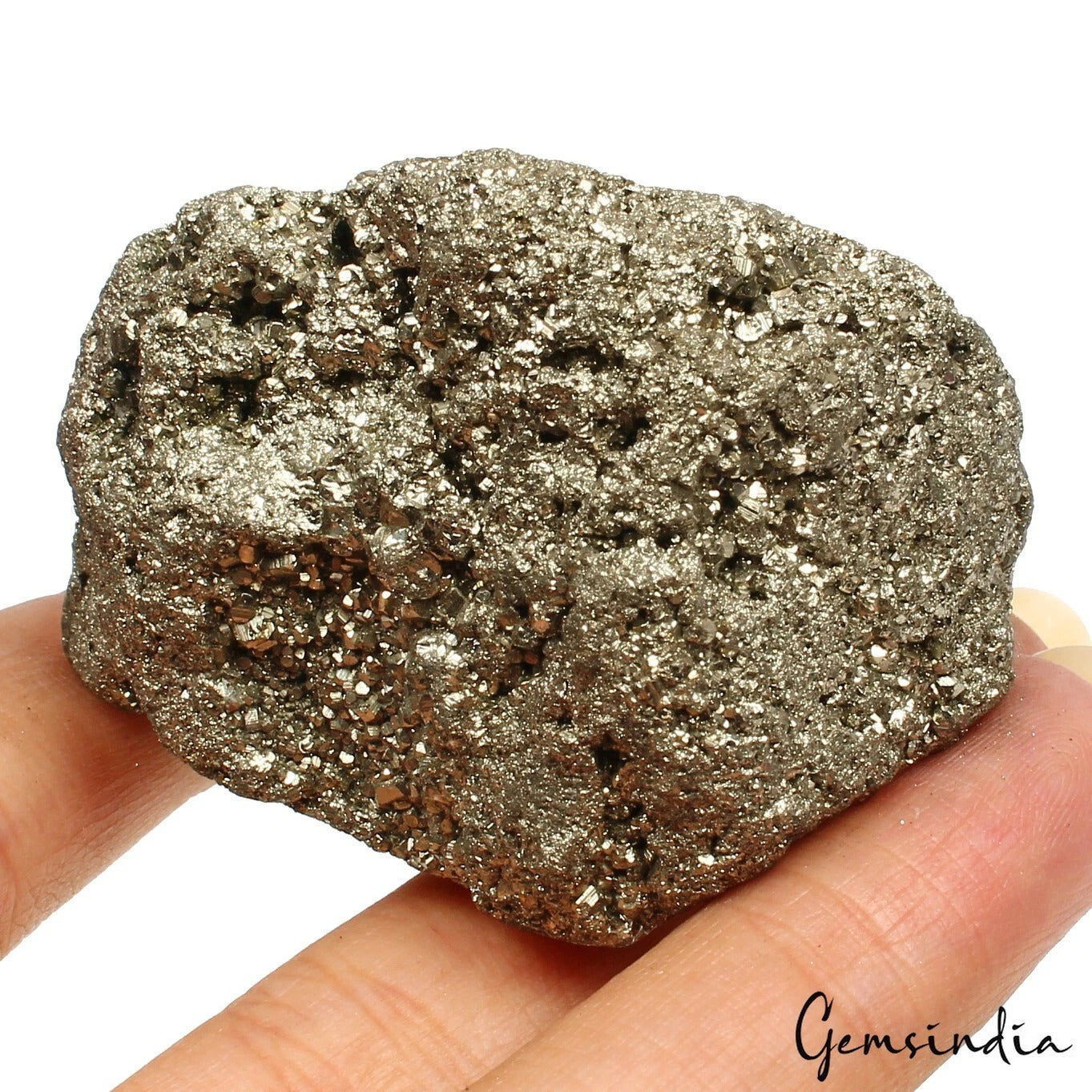 110 Gram Natural Gold Pyrite Raw Rough Cluster Specimen Crystal Druzy Loose Gems