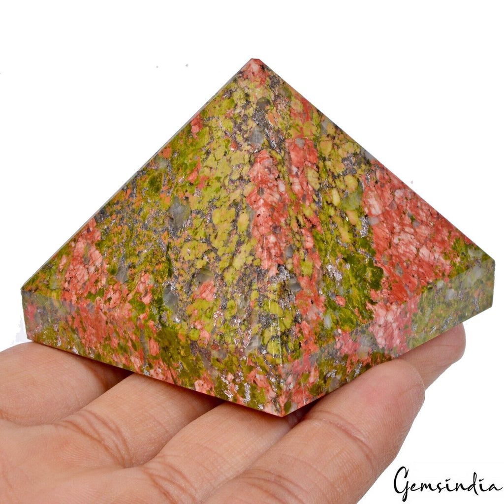 1.75" Unakite Jasper Crystal Healing Mineral /Reiki Healing Gemstone Pyramid