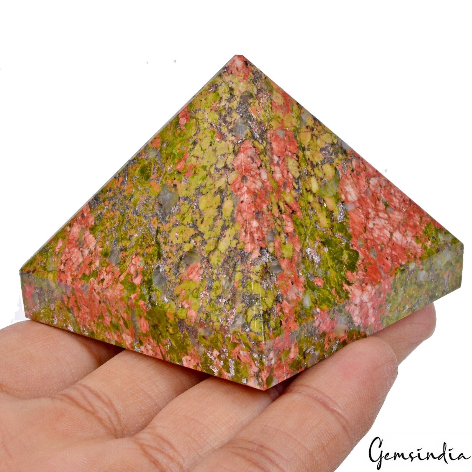 1.75" Unakite Jasper Crystal Healing Mineral /Reiki Healing Gemstone Pyramid