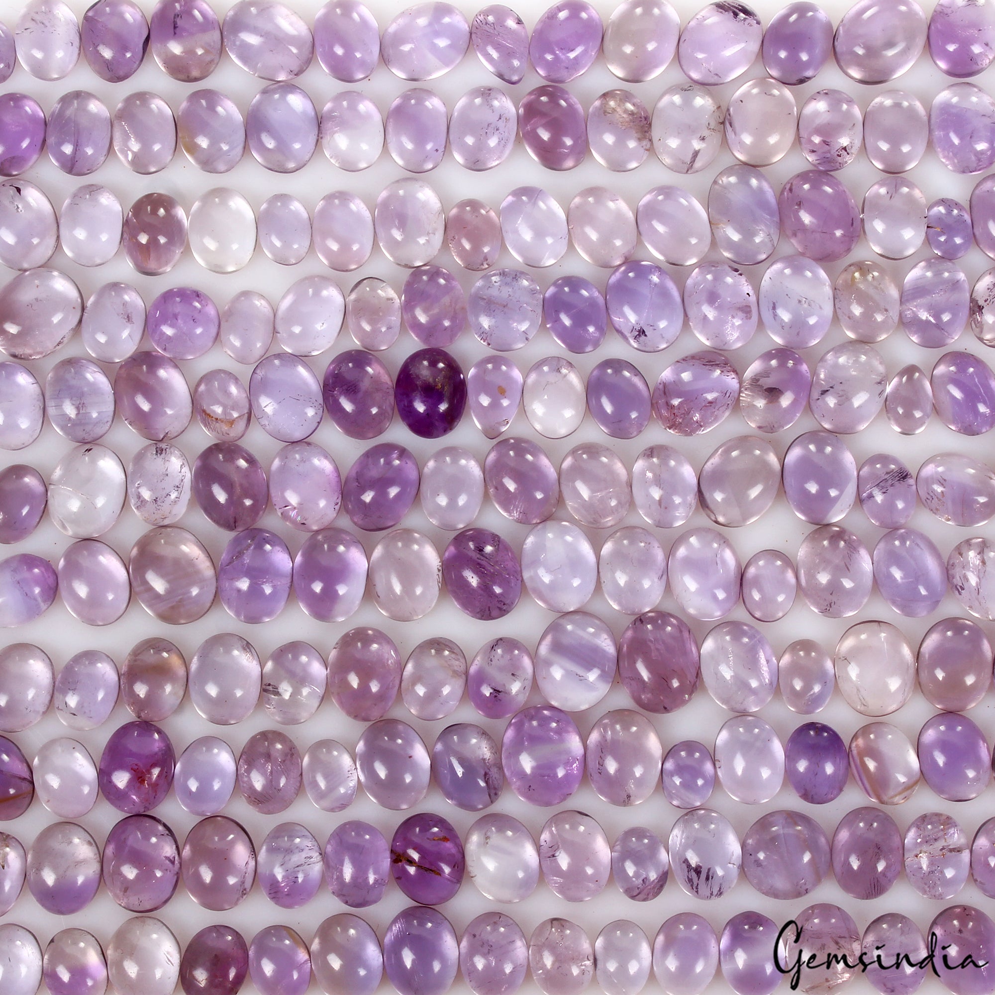 Amethyst Lot, Cabochon, Untreated, Purple — 200 Pieces, 7mm to 11mm, 500 Ct, Madagascar