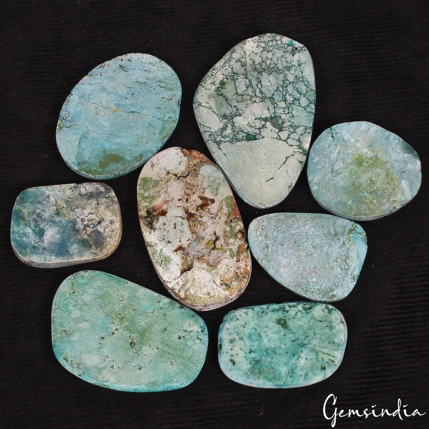 1100 Ct Natural Blue Green Arizona Turquoise Mixed Cab Loose Gems Wholesale Lot