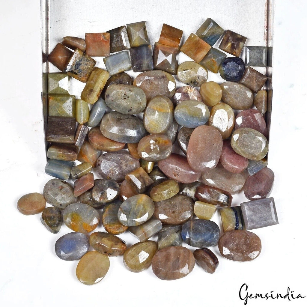 860 Ct/83 Pcs Natural Untreated Multi Color Sapphire Mix Cut 8-17mm Loose Gems
