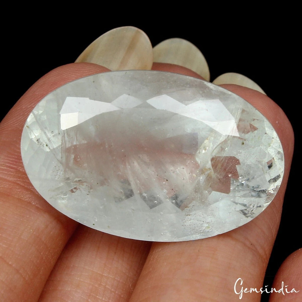 Certified 42.60 Ct Natural Unheated Green Brazilian Aquamarine Oval Gem For Ring