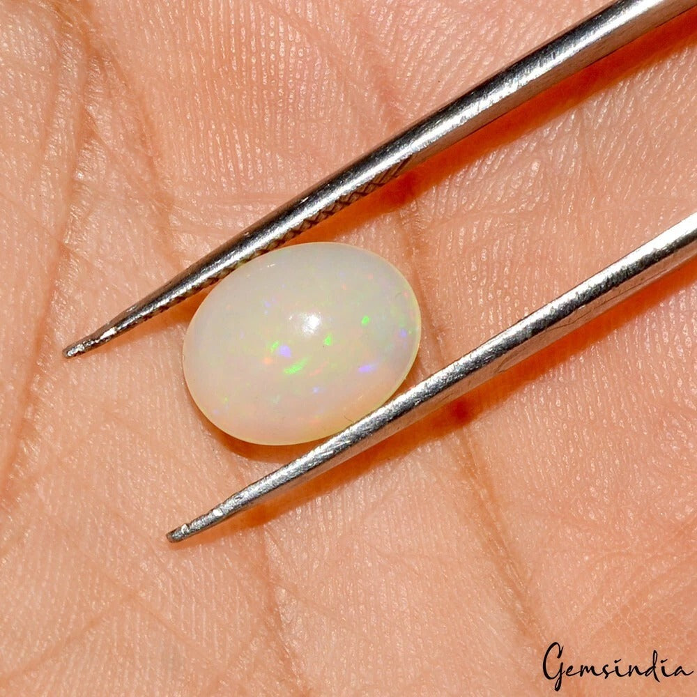 Certified 1.70 Cts Natural Untreated Ethiopian Multi Fire Opal Oval Gem For Ring