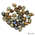 101.80 Ct/30 Pcs Natural Fire Shine Labradorite Pear Cab 10-12mm Loose Gemstones