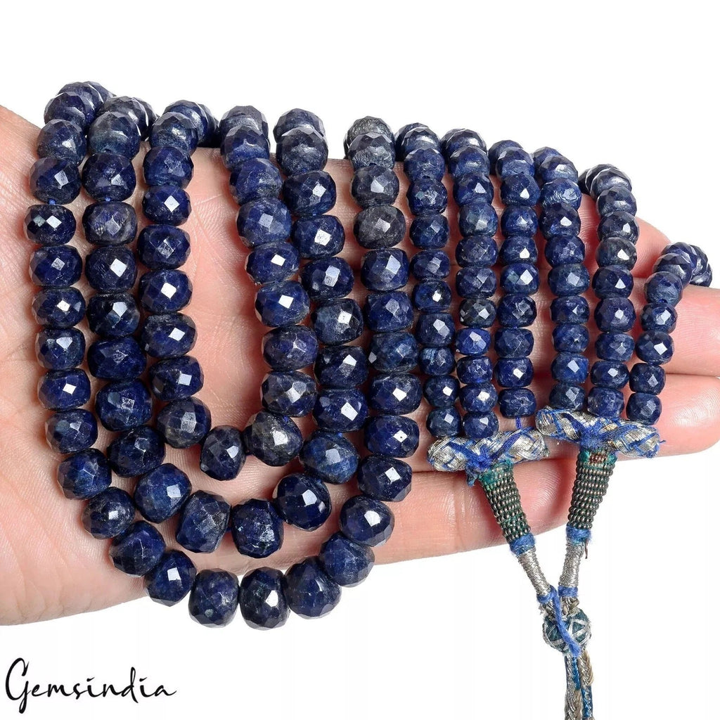 22" Long Natural Blue Sapphire Multi Stranded Necklace Women Jewelry ~ 1400 Cts