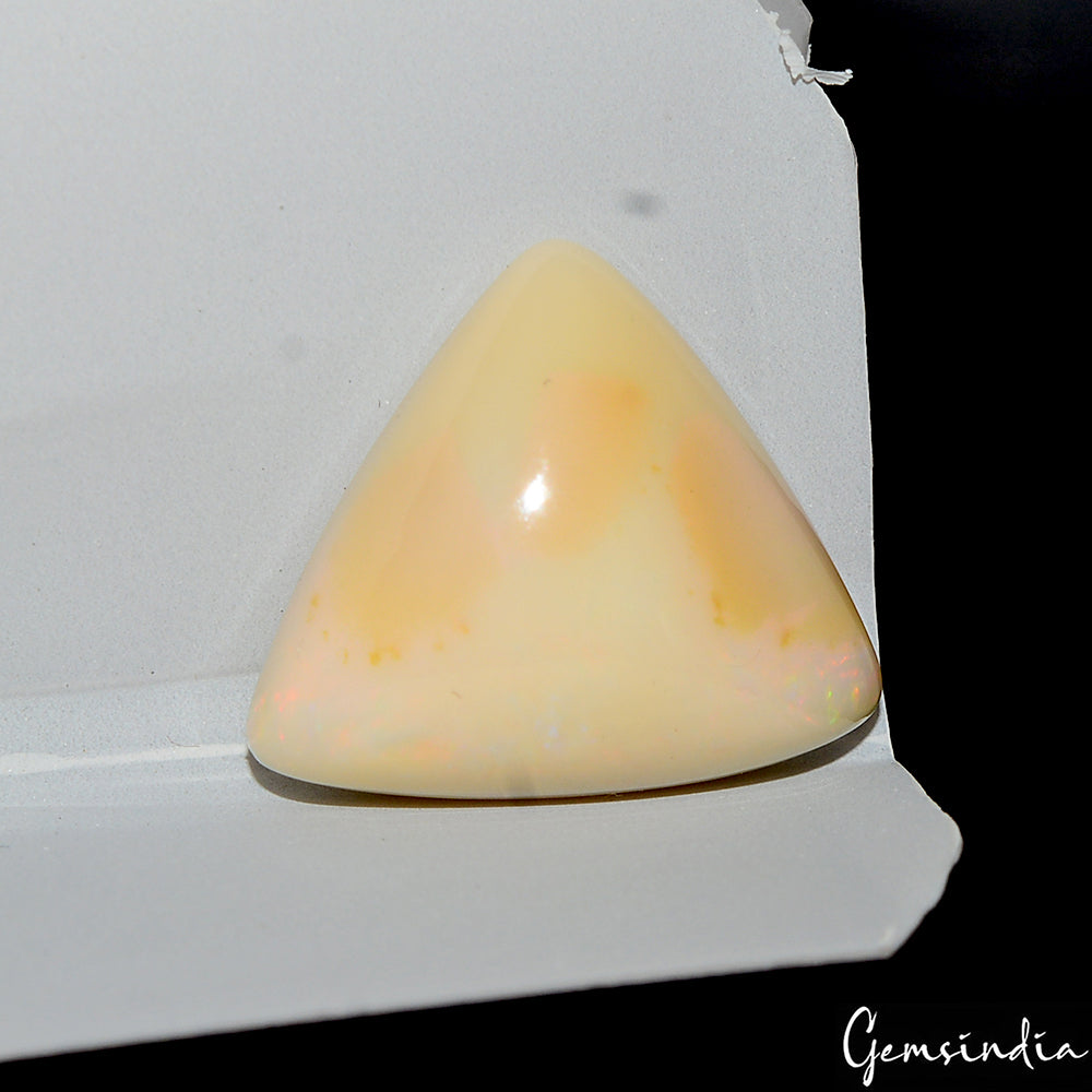 5.00 Cts Natural Ethiopian Opal Cabochon, Welo Multi Fire Trillion Huge Gemstone