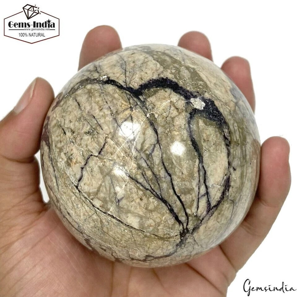 Calcite Sphere, Untreated, Bi Color — 3.5" in diameter, 0.70 Kg (3500 Ct), India