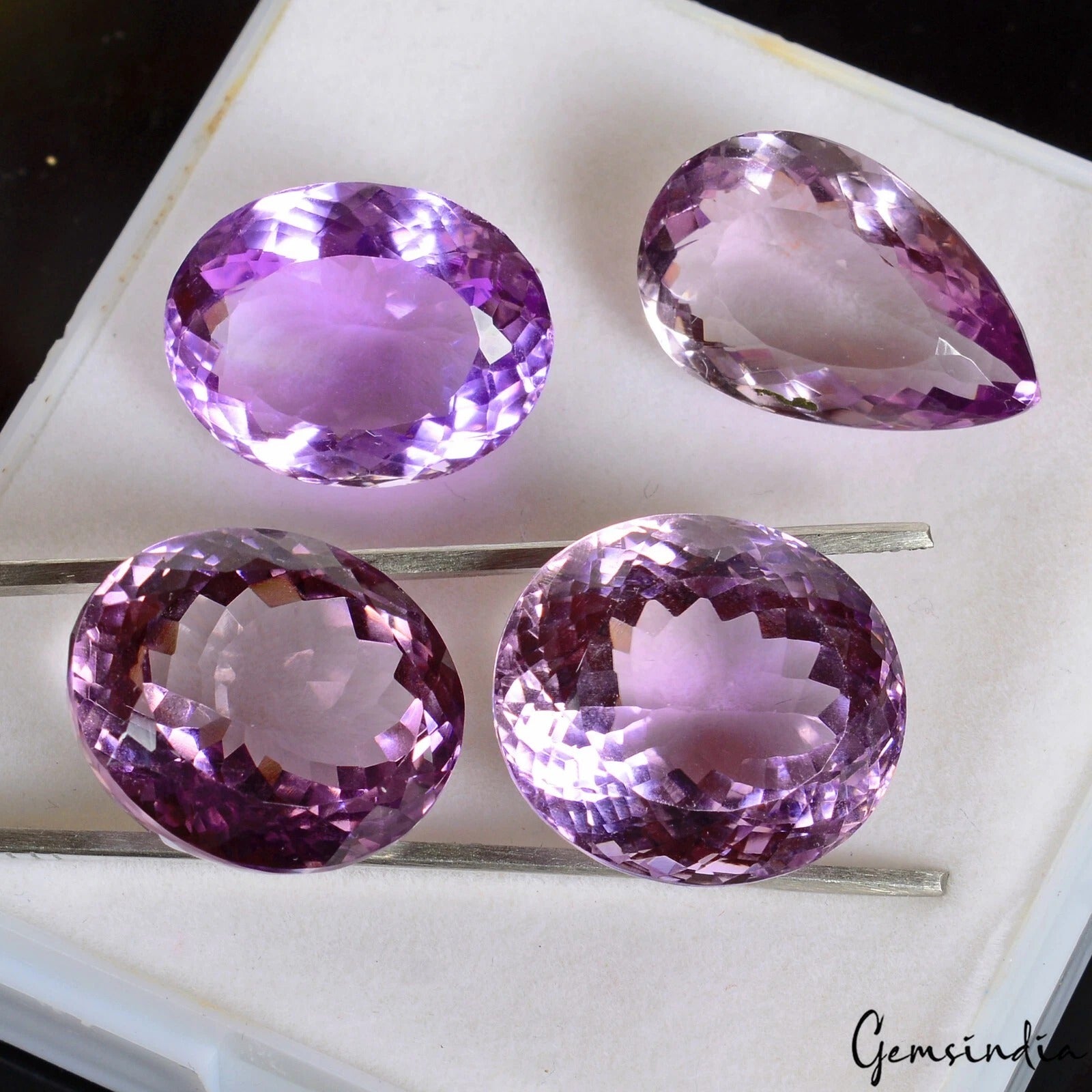 Amethyst Lot, Loose Gemstone, Untreated, Purple — 4 Pieces, 18mm to 20mm, 82.60 Ct