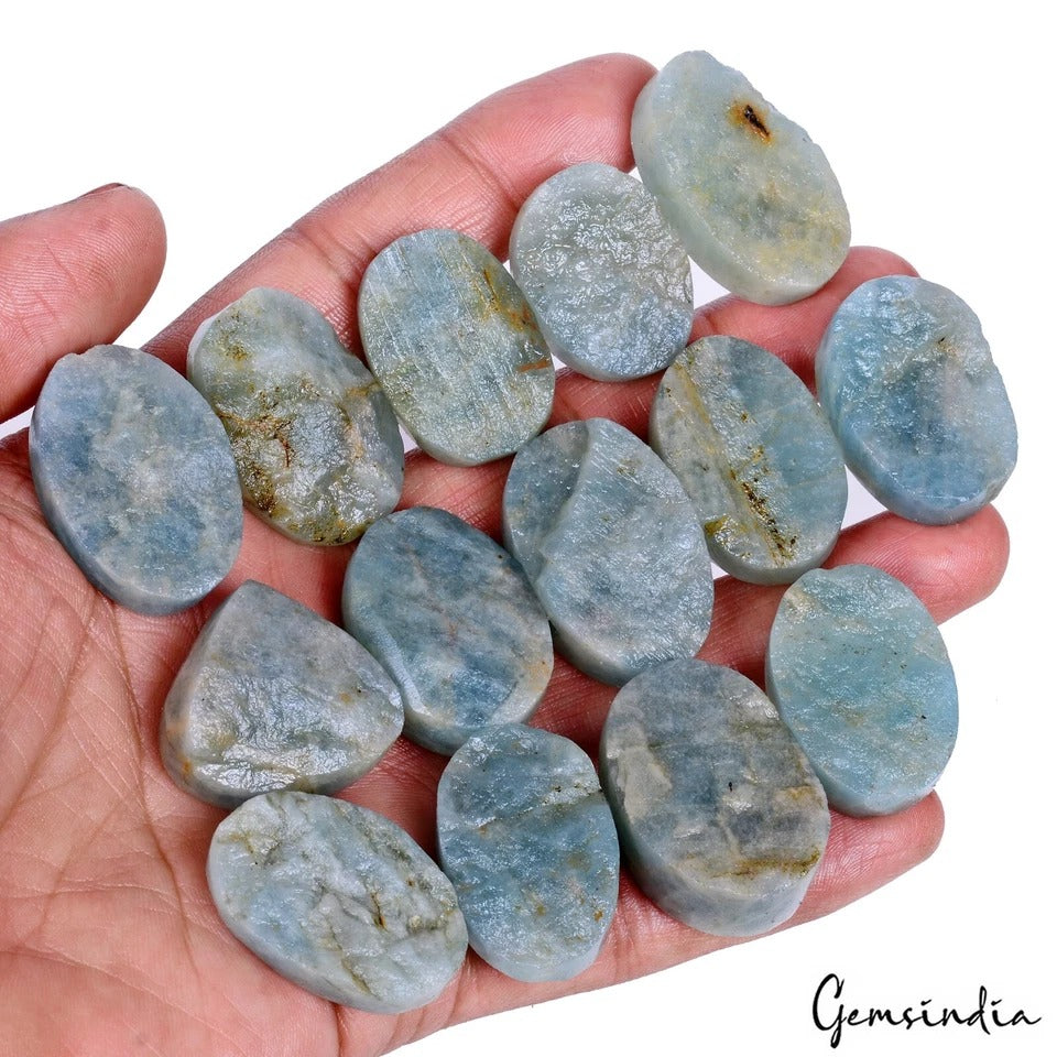 770 Cts Natural Blue Green Aquamarine Druzy Beryl Untreated Loose Gemstones Lot