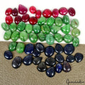 920 Ct Natural Emerald Ruby Sapphire Mix Cabochon Loose 14-21mm Gemstones~56Pc
