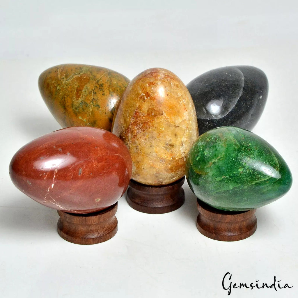2790 Cts Natural Multi Gemstones Crystal Reiki Healing Mineral Egg Cabochon~5 Pc