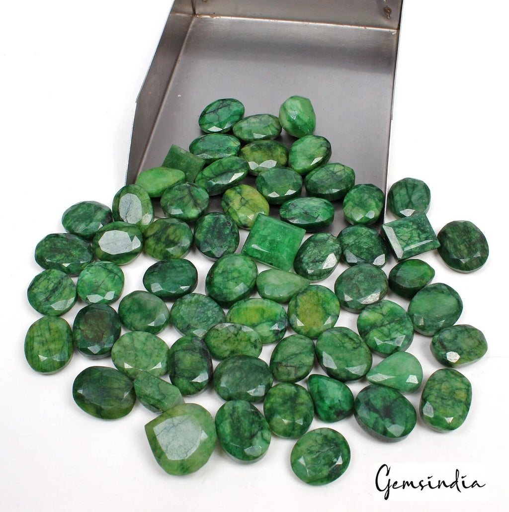 850 Ct Natural Green Brazilian Emerald Mix Shape Faceted Earth Mined Gems Lot