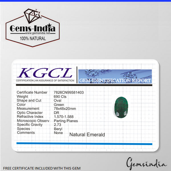 Certified 690 Ct Natural Brazilian Bottle Green Emerald Oval Cut Earth Mined Gem