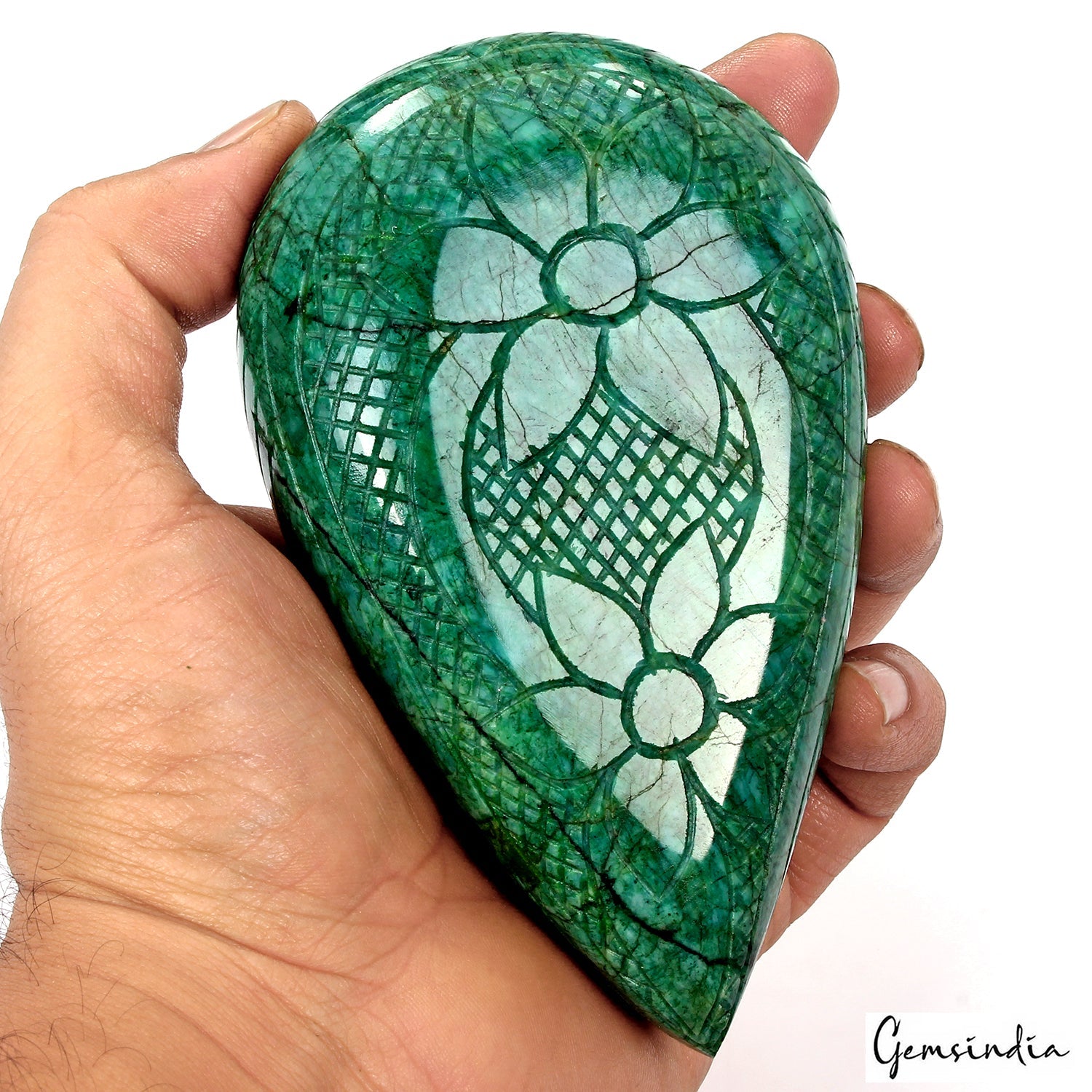2360 Ct Natural Green Brazilian Emerald Oval Cut Earth Mined Carving Loose Gems