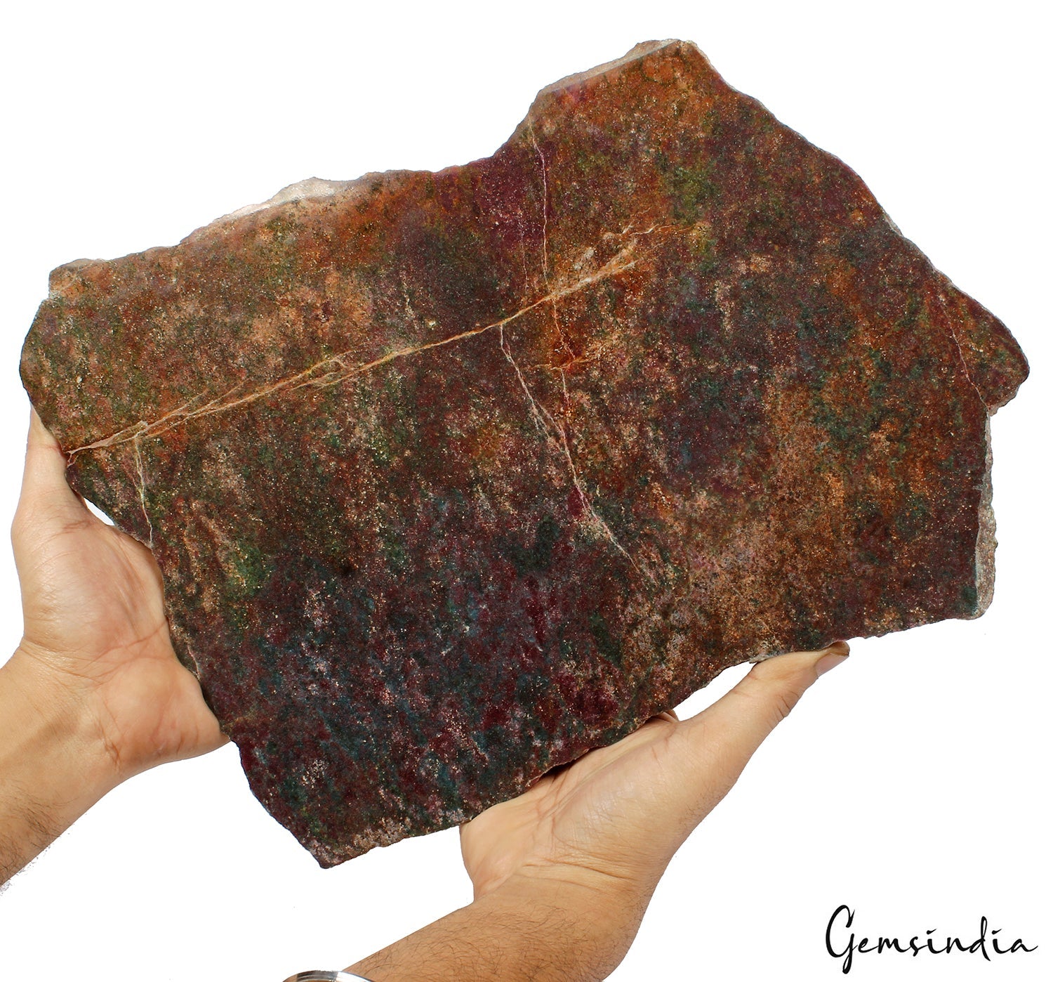 Large 2.9kg Ruby Kyanite Slab Specimen Rough Natural Stone On Rare Display Stand