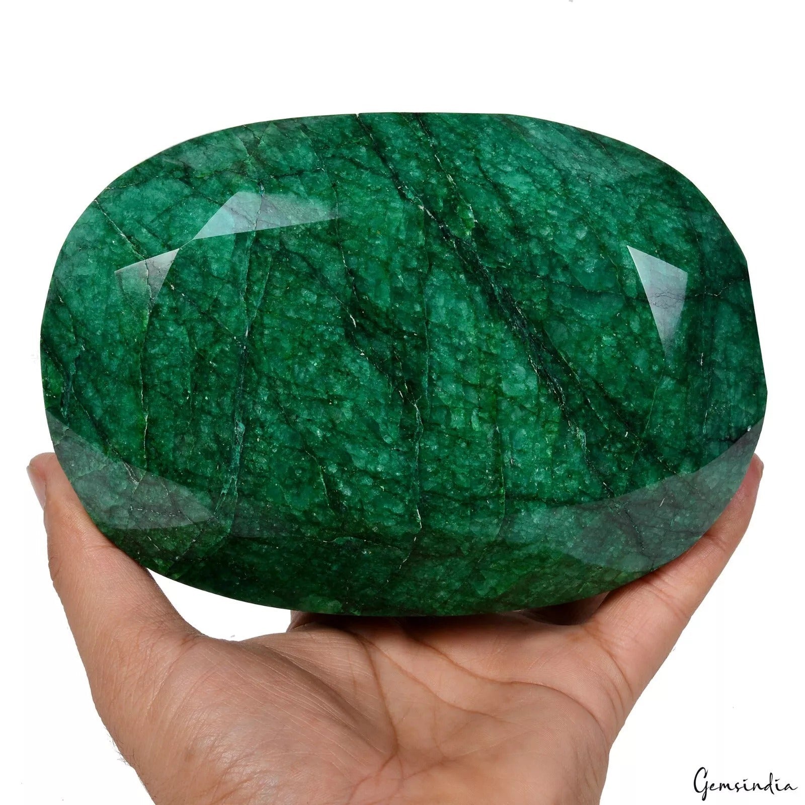3.2 Kg Natural Green Emerald Octagon Cut Earth mined Large Brazil Gemstone ~ NM