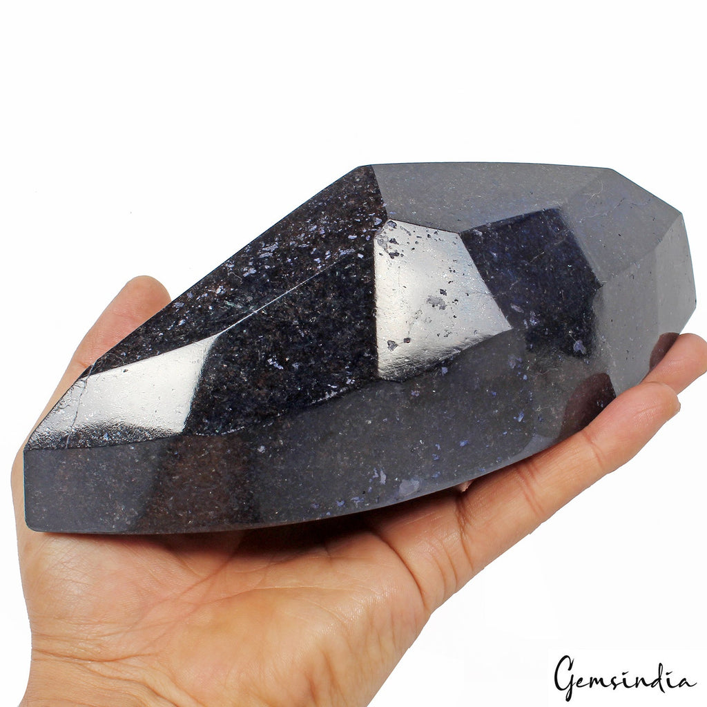 Large 1.6 kilo Natural Blue Sapphire Huge Marquise Cut 7.5" Display Specimen