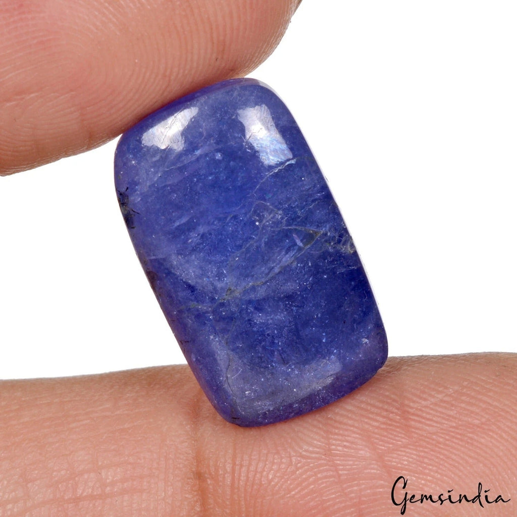 Certified 25.30 Cts Natural Untreated Blue Tanzanite Cushion Loose Gem For Ring