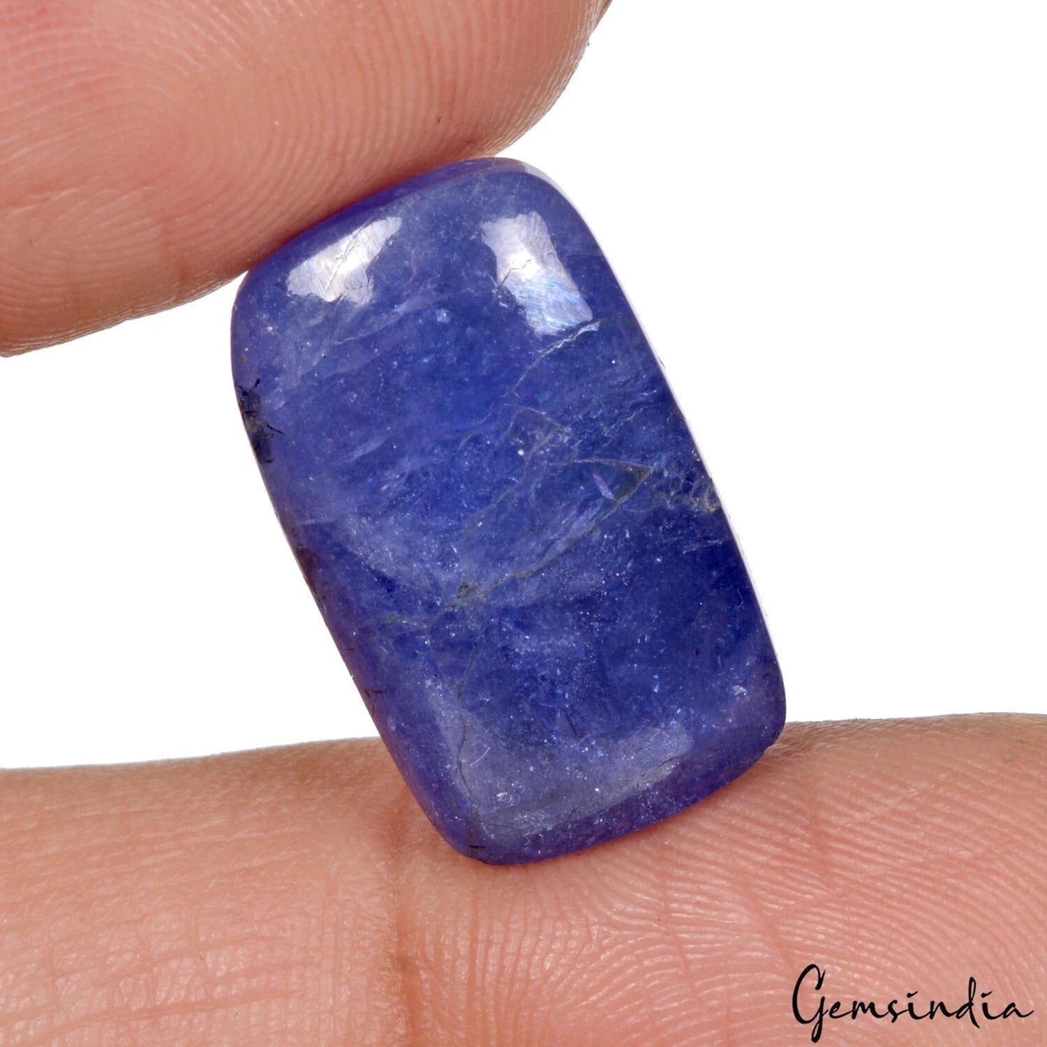 Certified 25.30 Cts Natural Untreated Blue Tanzanite Cushion Loose Gem For Ring