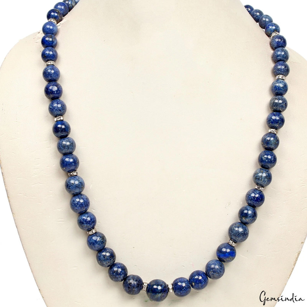 Lapis Lazuli Necklace, Color Enhanced, Blue — 08mm to 13mm, 490 Ct