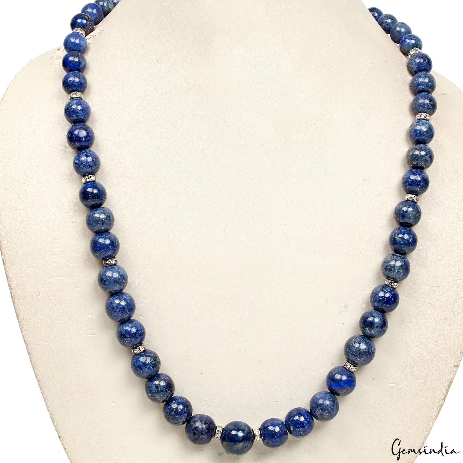 Lapis Lazuli Necklace, Color Enhanced, Blue — 08mm to 13mm, 490 Ct