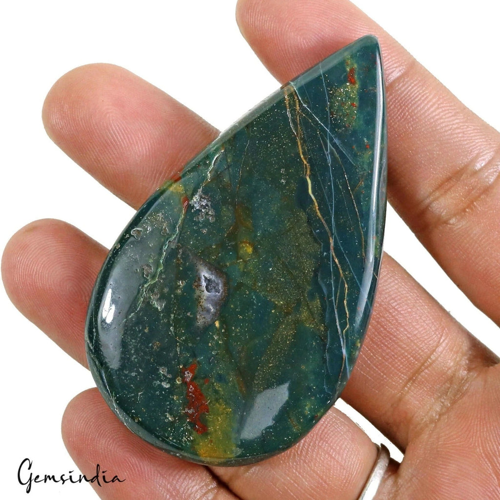 Natural Untreated Multicolor Bloodstone Pear Cab 163.20 Ct Pendant Size Gemstone