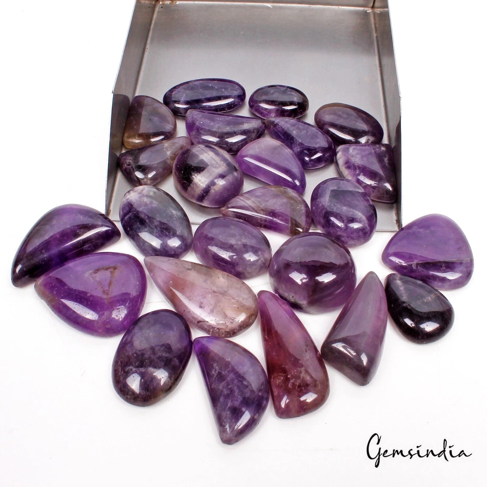 Amethyst Cabochon, Untreated, Purple — 19mm to 30mm, 690 Ct, Brazil
