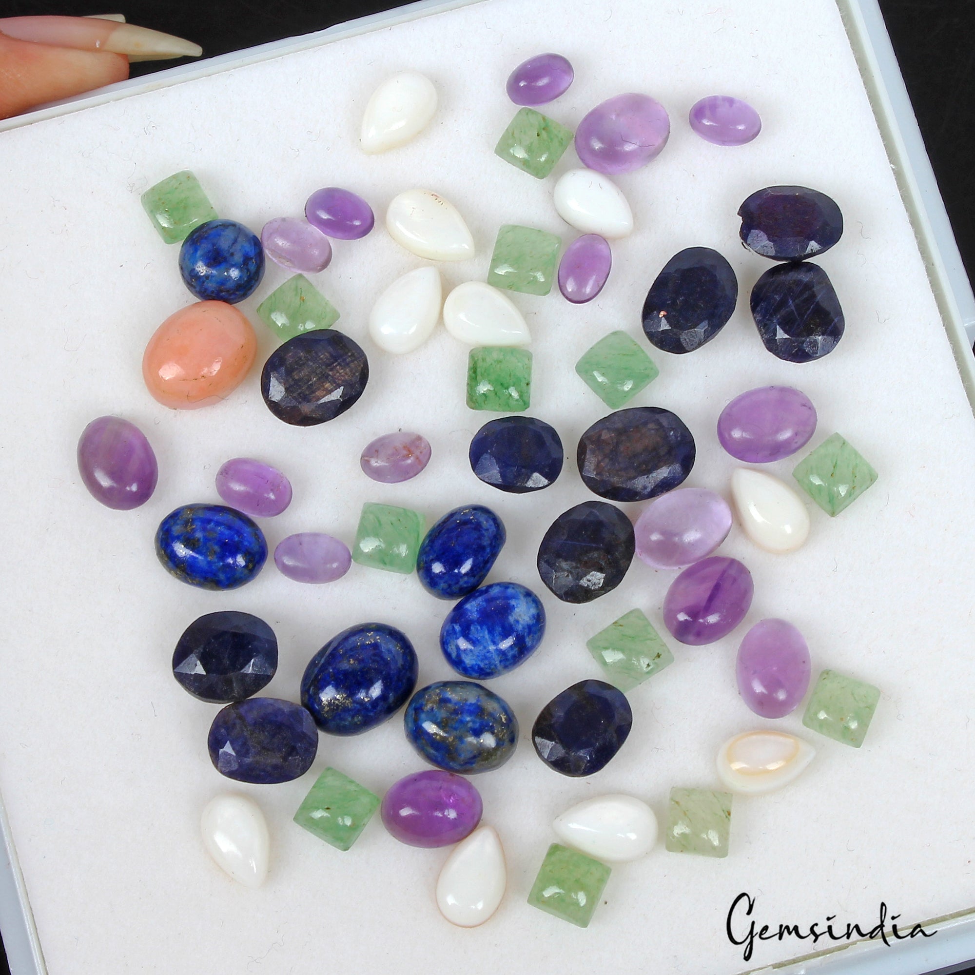 70 Cts/55 Pcs Natural Multi Color Mix Cut Loose 5mm To 10mm Gems Lot For Jewelry