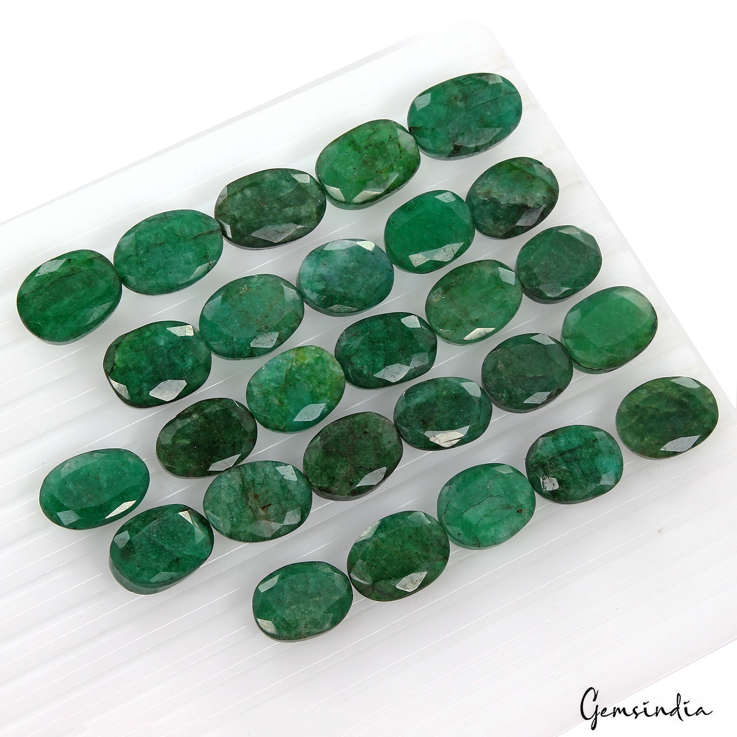 440 Ct Natural Green Emerald Oval Cut Faceted Loose Wholesale Gemstone Lot 27 Pc