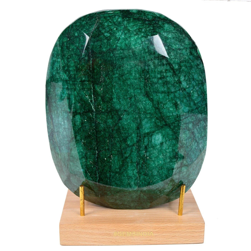 Large Natural Green Emerald 5.5 kilo Oval Cut Faceted Earth Mined Huge Gemstone