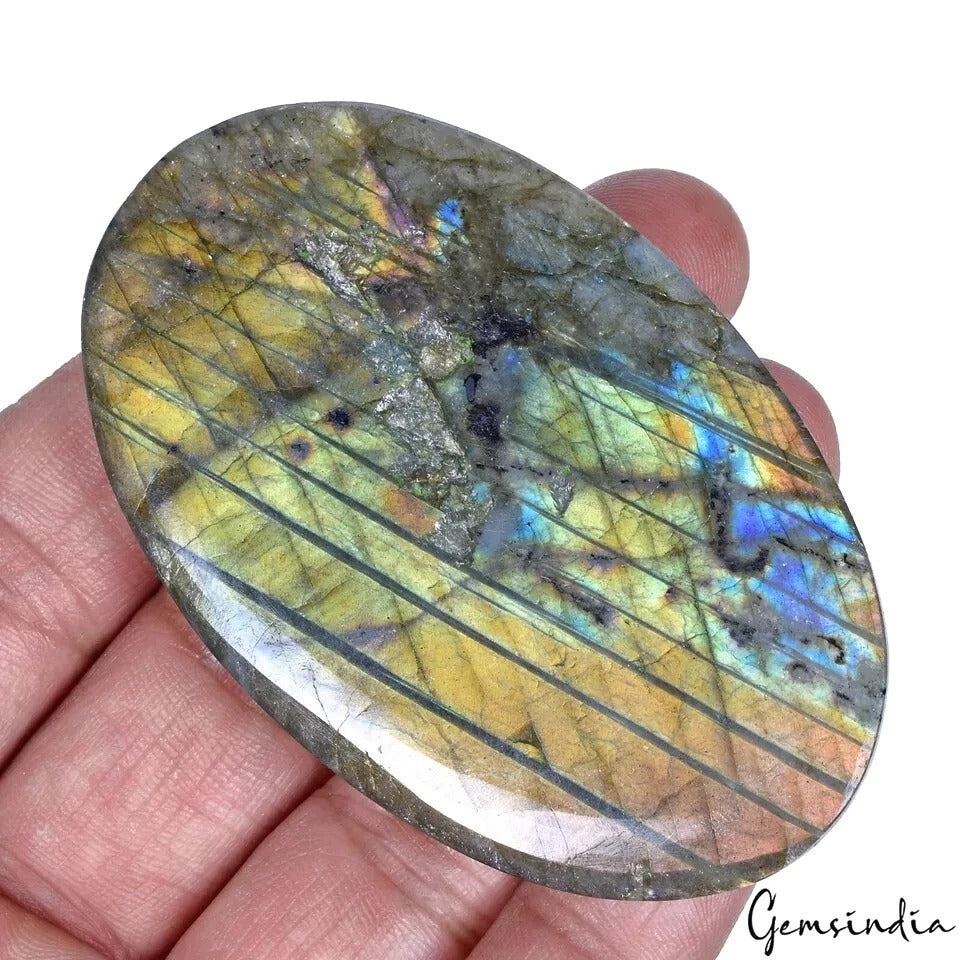 Certified 294.40 Cts Natural Multi Shine Labradorite Oval Loose Gem For Pendant