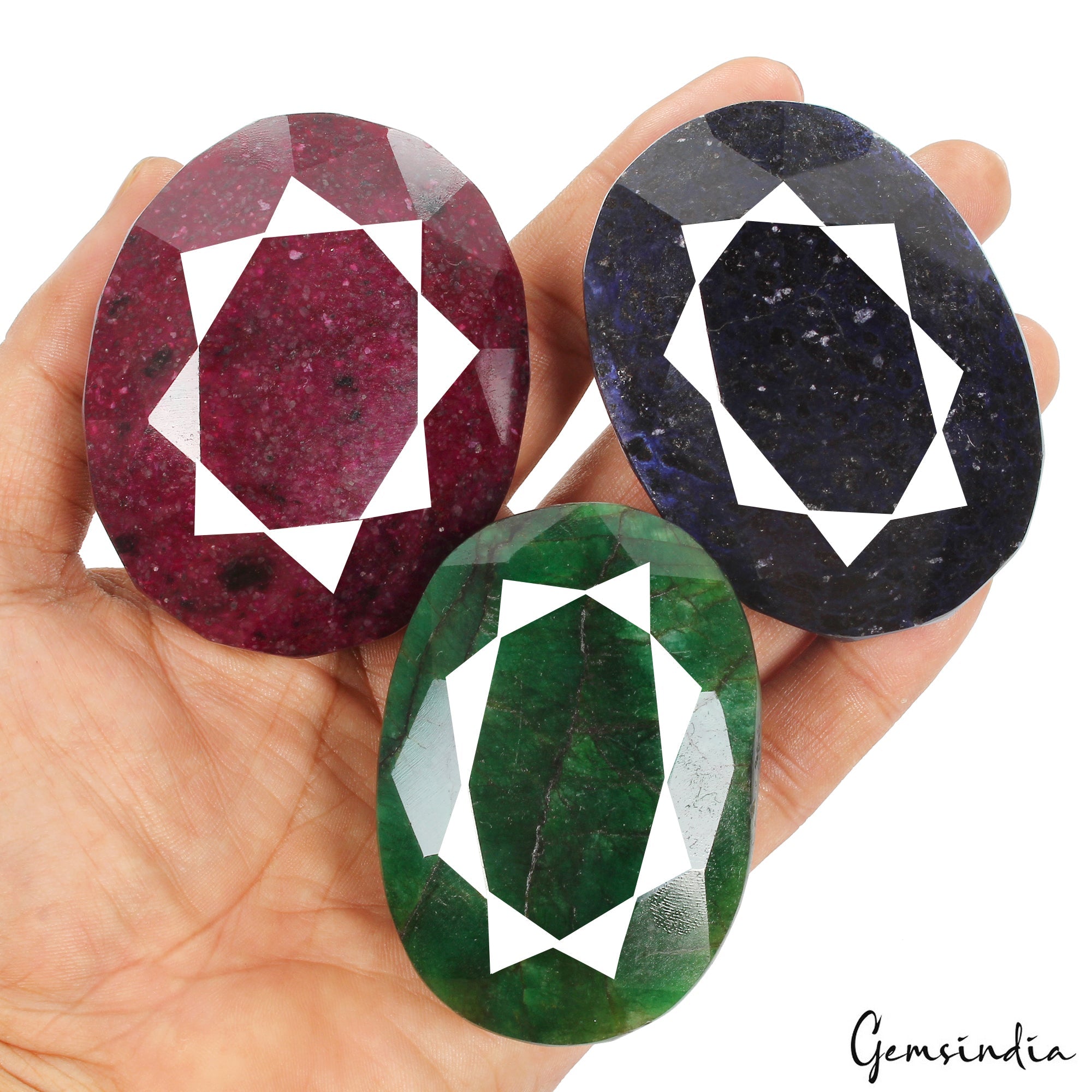 2930 Ct Natural Ruby Emerald Sapphire Oval Cut Huge Size Loose Gemstones 69-73mm