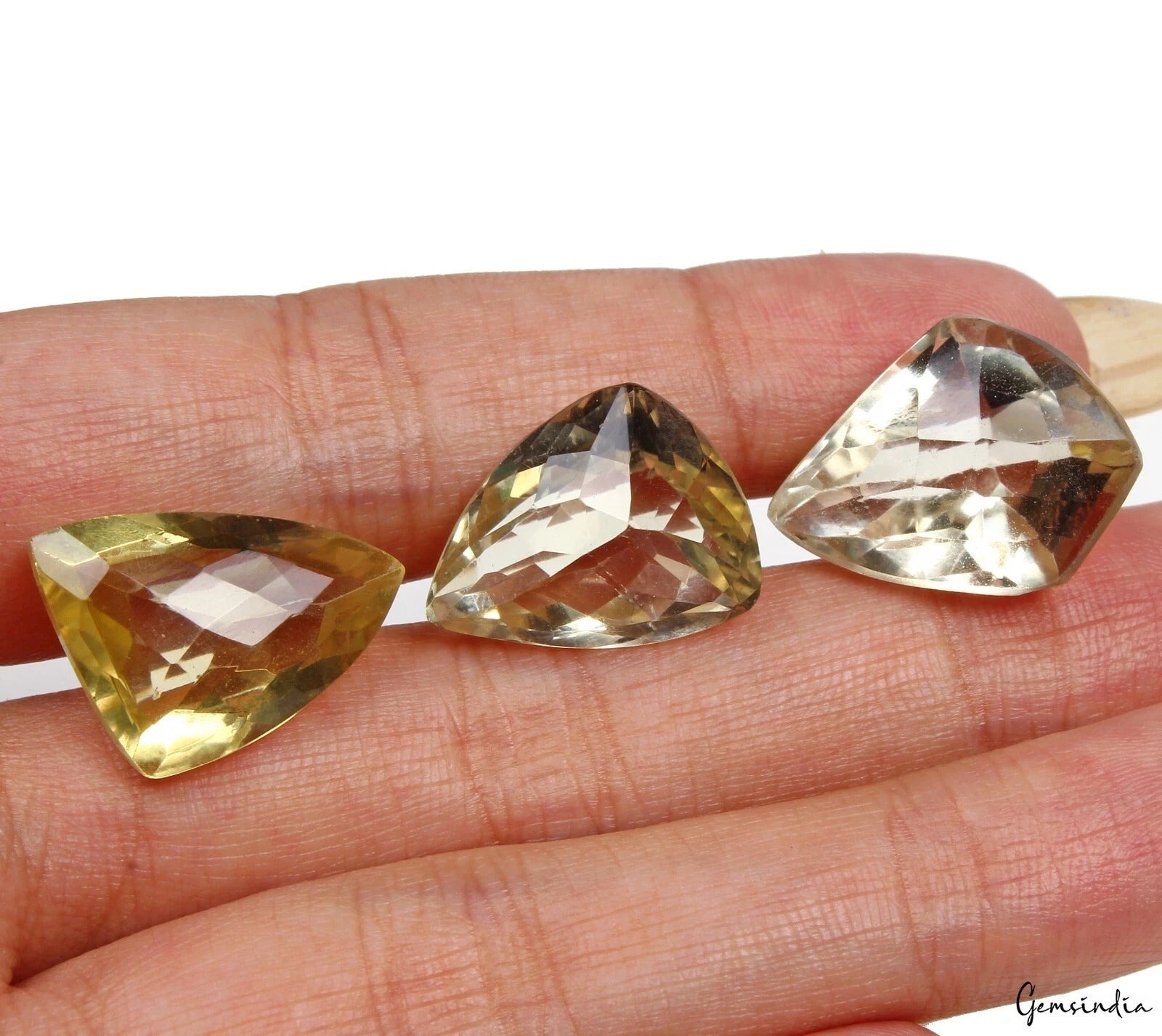 43.70 Cts/3 Pcs Natural Untreated Brazilian Yellow Citrine Fancy Cut Loose Gems