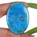 112.40 Cts Natural Blue Spider Web USA Turquoise Oval Cab Loose Gem For Pendant