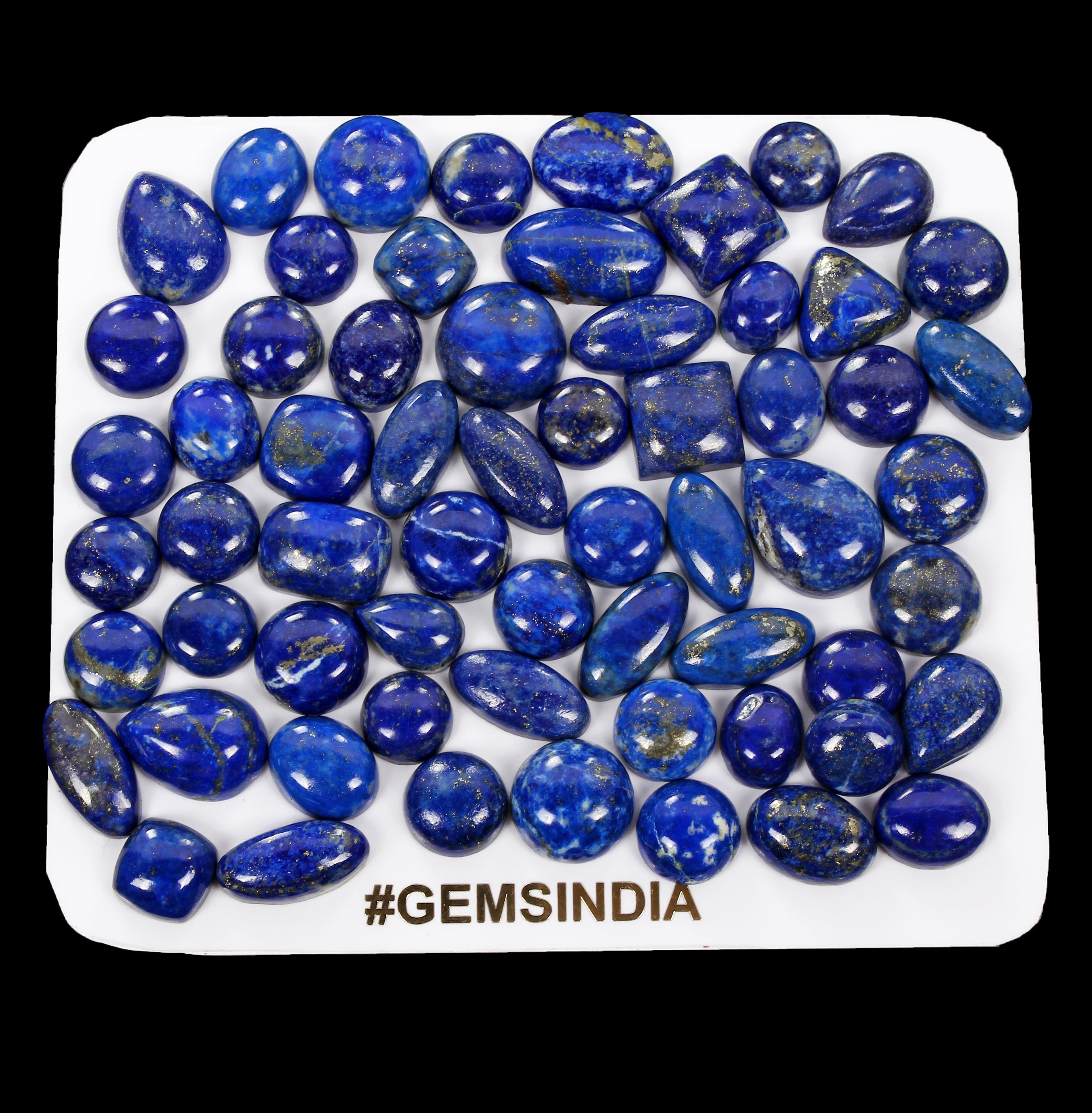 62 Pcs 400 Cts Natural Blue Lapis Lazuli Mix Shape Cabochon Loose Gemstones Lot