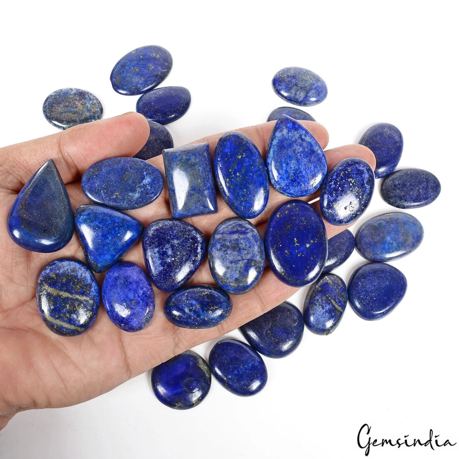 Lapis Lazuli Lot, Cabochon, Blue — 29 Pieces, 26mm to 37mm, 1220 Ct, Afghanistan