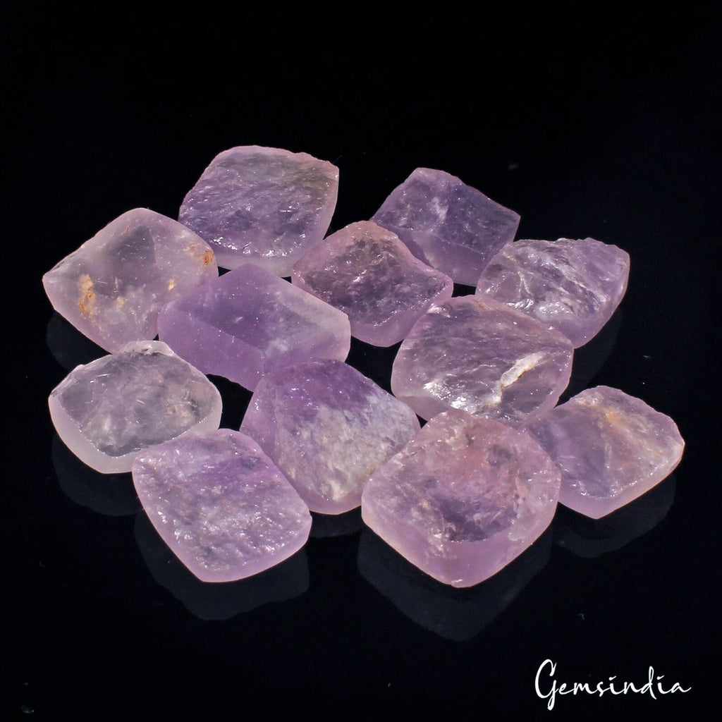 216.35 Ct/12 Pcs Natural Untreated Purple Amethyst Druzy Mix Cut Loose Gems Lot