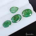 Certified 7.60 Ct/4 Pcs Natural Untreated Zambian Green Emerald Mix Cut Gems Lot